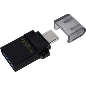 MEMORIA PENDRIVE KINGSTON 128GB DTDUO3G2/128GB MICROUSB E USB TYPE-A PER ANDROID OTG, NERO