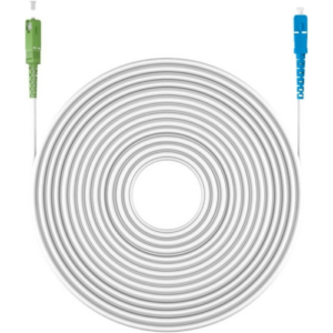 EWENT 10 METRI CAVO FIBRA OTTICA SC/APC PER SC/UPC SIMPLEX MONOMODALE 9/125, G.657A2, LSZH, COMPATIBILE CON TIM FIBRA, VODAFONE FIBRA, WIND FIBRA E TRE FIBRA ETC, BIANCO/VERDE-BIANCO/BLU, 10MT