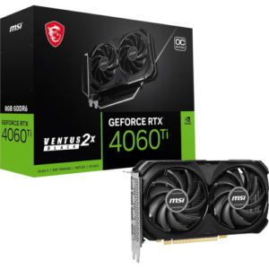 SCHEDA VIDEO MSI GEFORCE RTX 4060 TI VENTUS 2X BLACK 8G OC SCHEDA GRAFICA - 8GB GDDR6 (18GBPS/128-BIT), PCIE 4.0 - 2 X TORX FAN 4.0 - HDMI 2.1A, DISPLAYPORT 1.4A