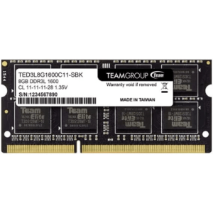 MEMORIA RAM PER NOTEBOOK DDR3 DDR3L TEAM 8GB PC1600 CL11 1,35V TED3L8G1600C11-S01