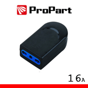 PRESA ITALIANA 250V 10/16A 2P+T NERA CON USCITA CAVO DRITTO PROPART PES1005-BK