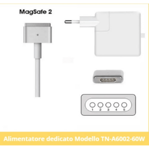 ALIMENTATORE COMPATIBILE PER MACBOOK MAGSAFE2 60W 16.5V 3.65A TECNONEW TN-A6002-60W