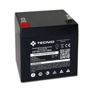 BATTERIA ERMETICA AL PIOMBO PER UPS 12V 5A QUADRATA ATTACCHI FASTON | VELAMP 23736