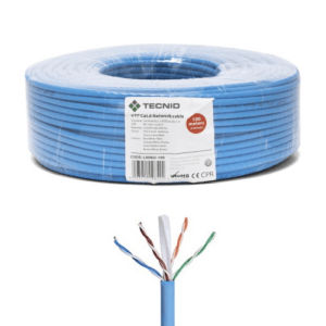 MATASSA BOBINA CAVO LAN ETHERNET 100 METRI CAT.6 UTP CCA VERDE ALLUMINIO RIVESTITO DI RAME | VELAMP LAN6U-100