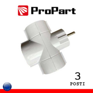 ADATTATORE MULTIPRESA 3 POSTI SCHUKO SPINA 16A BIANCA PROPART PESGB01S-WP